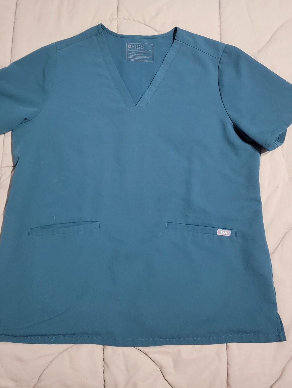 FIGS Caribbean Blue Casma Technical Collection Scrub Top - Size XL